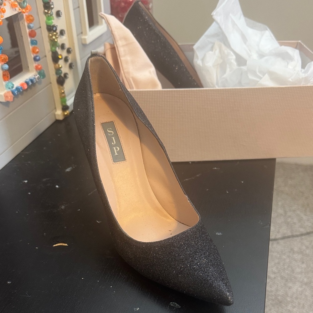 SJP by Sarah Jessica Parker Glitter Black Heels